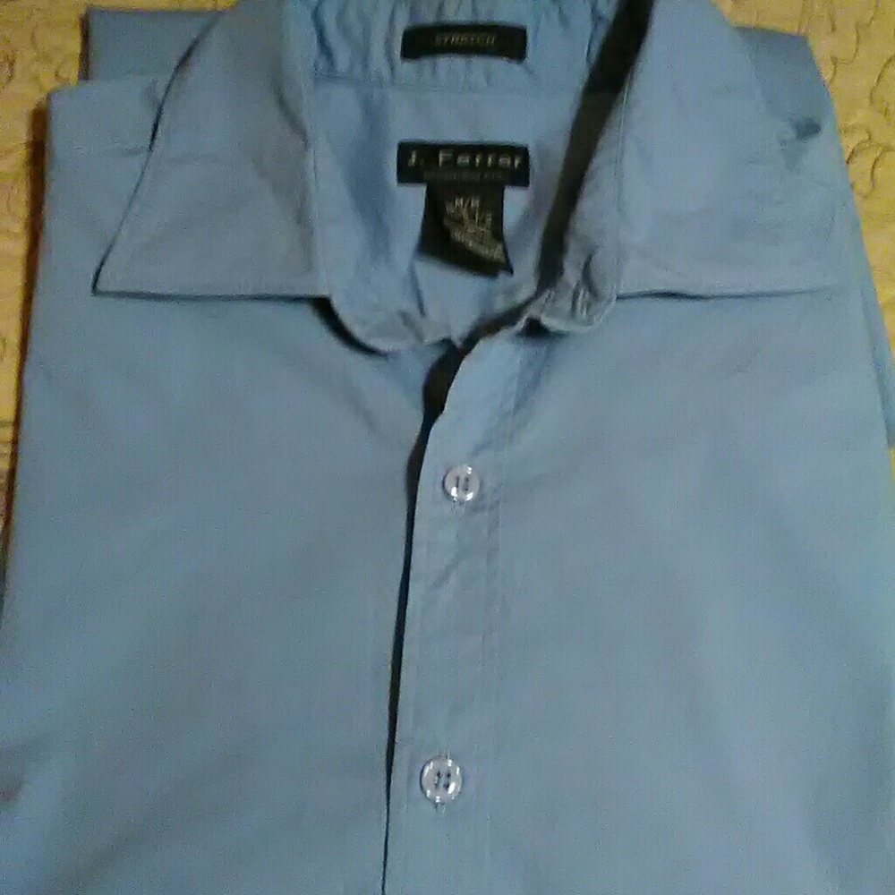 J Ferrar blue long sleeve men's button down shirt